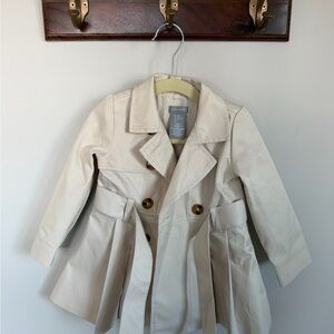 Tahari Kids Beige Double-Breasted Raincoat